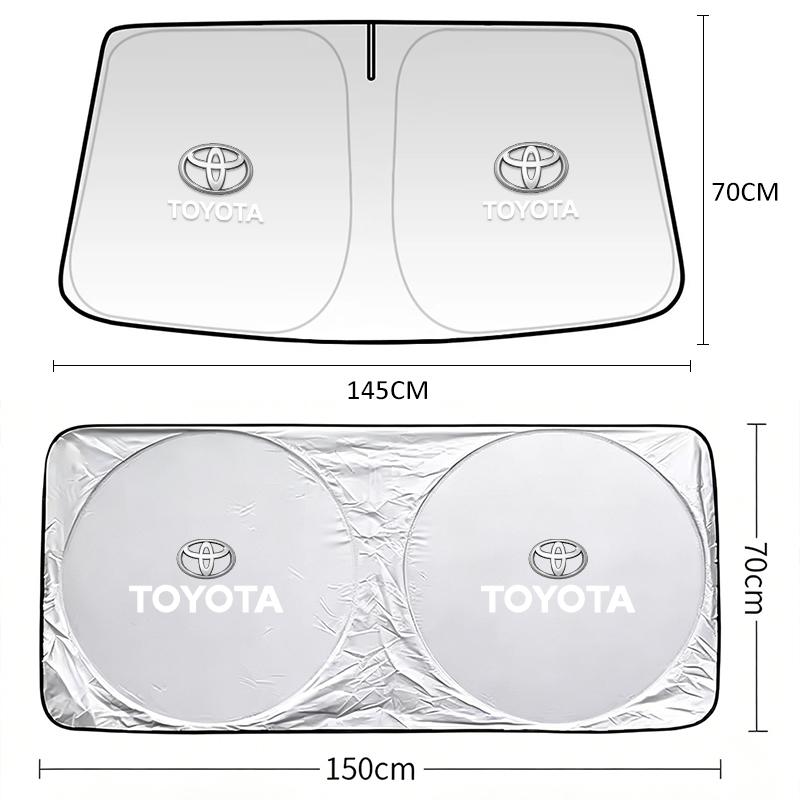 Foldable Titanium Silver Car Windshield Heat Insulation Sun Shade For Toyota Hilux Corolla RAV4 Camry Highlander Yaris Cross Pra