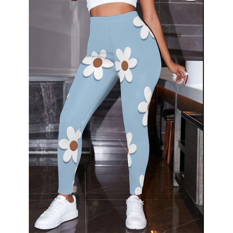 2026 Womens High-Waist Printed Yoga Leggings Casual Slim Fit Activewear Pants