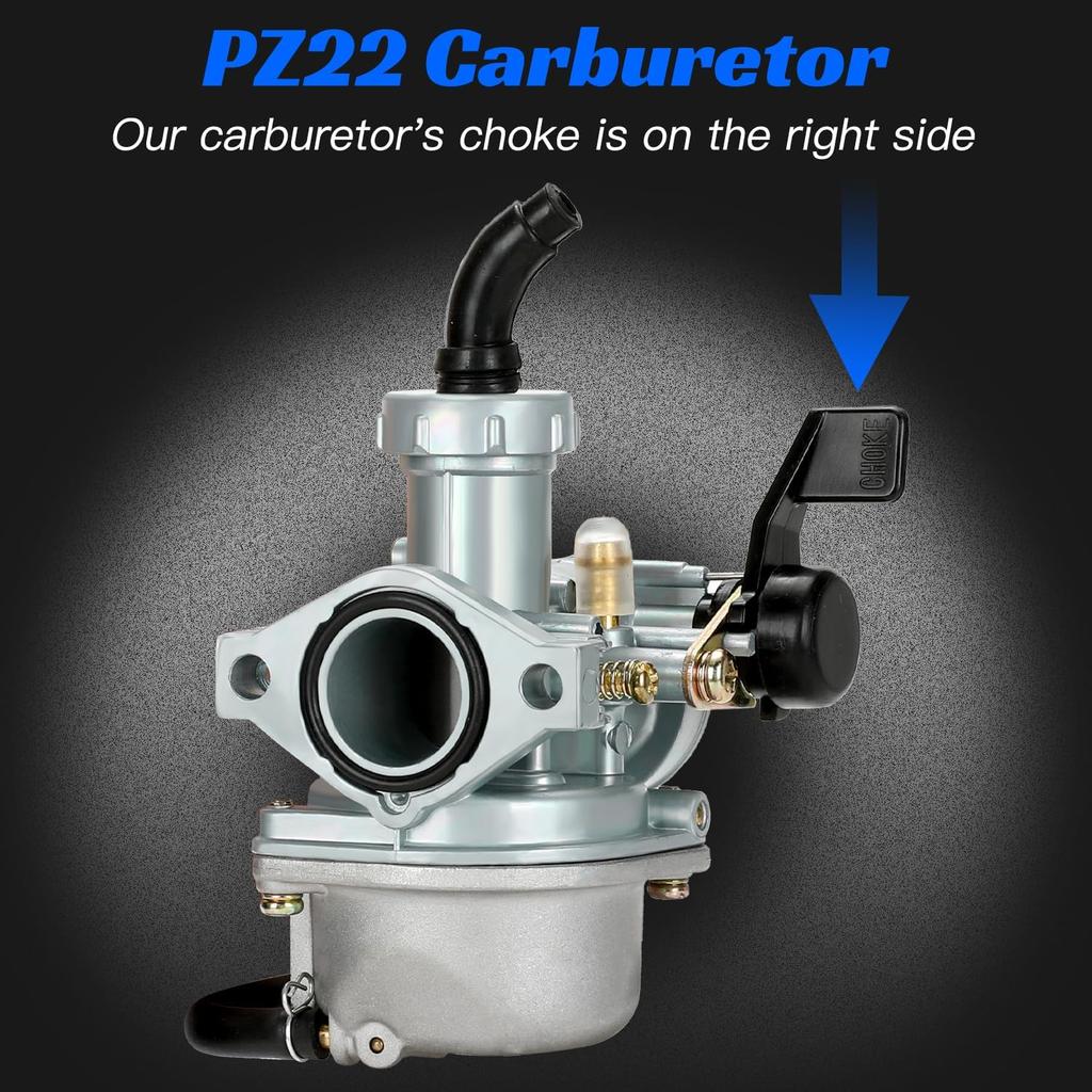 YOXUFA PZ22 Carburetor 22 mm Carb Throttle Cable Grip for 110cc 125cc ATV Pit Dirt Bike Coolster Mountopz SSR TaoTao DB14 DB24 Apollo Xpro Hawk 4