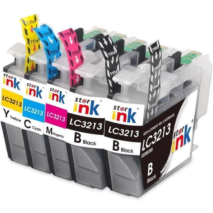 Cartouches d'encre Starink 5 Pack Compatible pour Brother LC-3213 LC3213 LC 3213 Cartouches d'encre pour Brother MFC-J89 83908
