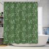Christmas Tree Shower Curtain Green White Patterned Bathroom Decor Waterproof Fabric Shower Door Curtains Set With Hooks 180X245