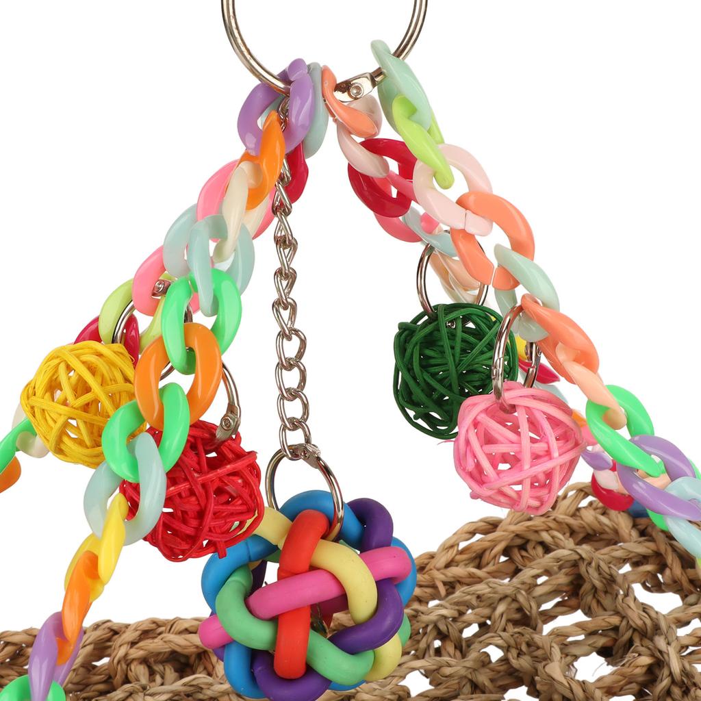 Bird Climbing Net Colourful Swing Hammock Chewing Hanging Mat for Decoration Playing