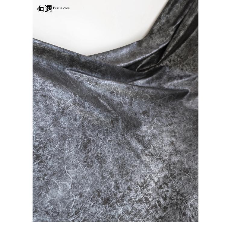 PU Simulated Leather Fabric Silver Gray Handmade Diy Coat Skirt Designer Cloth Diy Apparel Sewing Polyester Fabrics