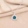 Apatite Gemstone 925 Solid Silver Jewelry Designer Zircon Pendant 0.99" For Mom CZP-8-13
