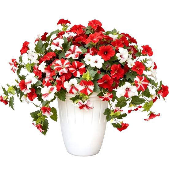 Fake Flowers for Outdoors Artificial Petunia Outdoors, Outdoor Planters, UV Resistant Petunias, Weatherproof Flower Bouquets Realistic Morning
