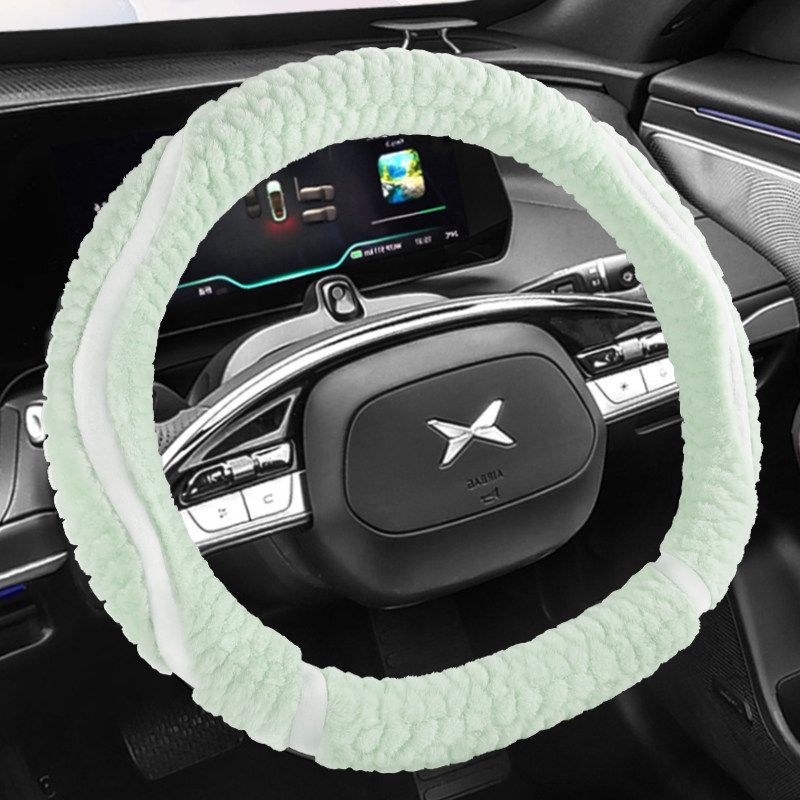

Xpeng X9/G6/P7/P5/G3/G9/F57 Special Electric Car Steering Wheel Cover Plush Winter Warm Cotton Xpeng Special-Rabbit Fur Style-Matcha Green-D Type