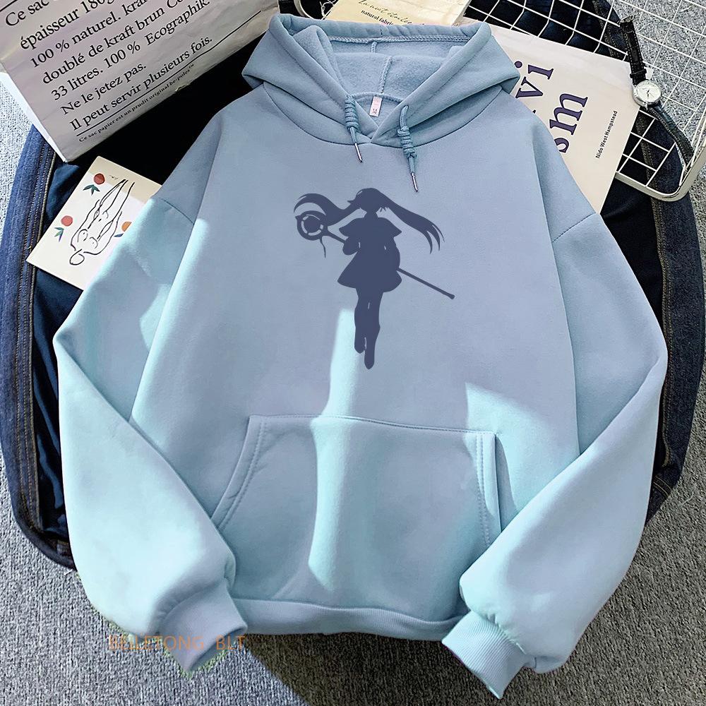 Sousou No Frieren Manga Herren Kapuzenpullover Jungen Harajuku Mädchen Hip Hop Pullover Ausgefallenes Musikgeschenk Lässiger Lockerer Bequemer Pullover