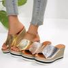 Fashion Women Shoes Silver Chunky Platform Sandals 2025 Summer Wedges Slippers Plus Size 36-43 Woman Outdoor High Heels Sandles Female