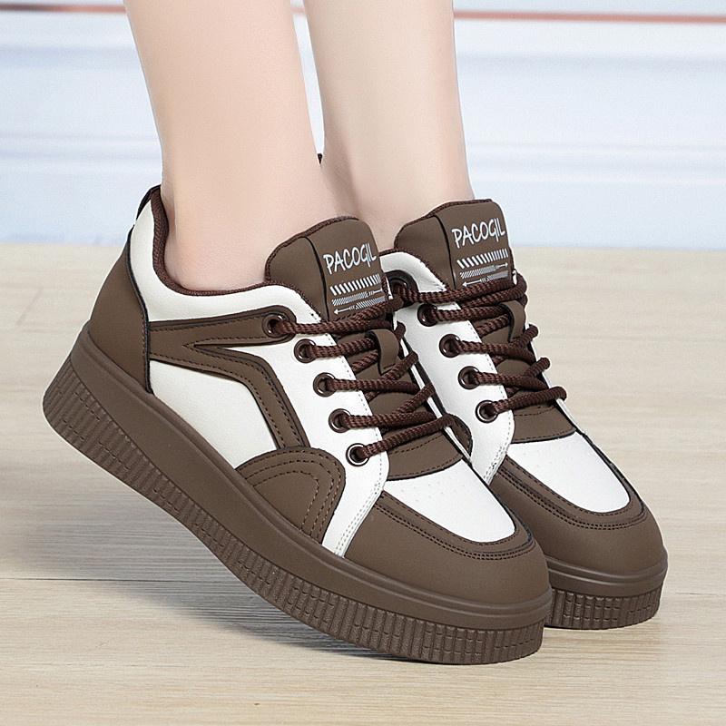 Spring Autumn Fashion Lace Up Sports Running Casual Women's Shoes Walking Travel Outdoor Comfort Thick Sole Flats Shoes