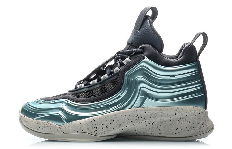 Li Ning CF Obsidian Starry Sky Glaze Fabric Cushioning Slip Resistant Support Cushioning Slip Resistant Support Mid top AGBP113-3 42