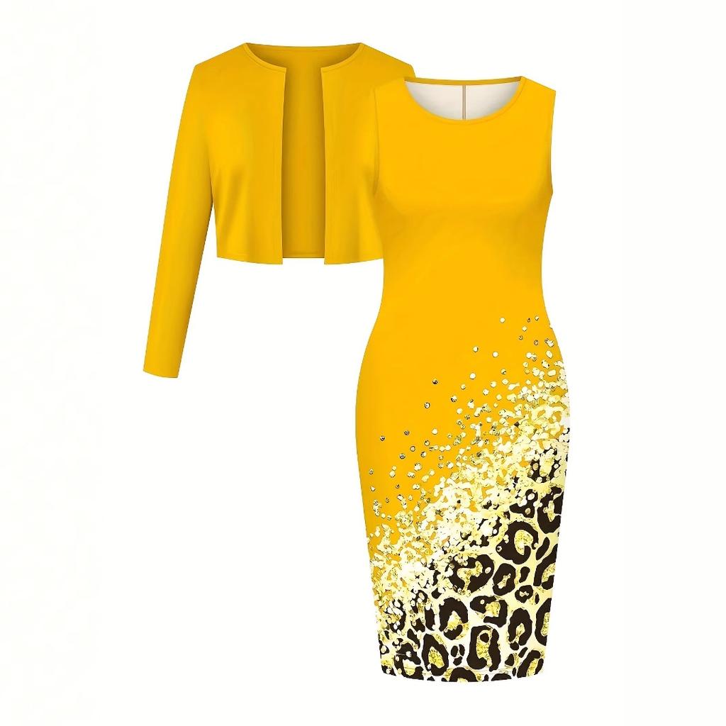 Commuter style long-sleeved dress set women's summer new