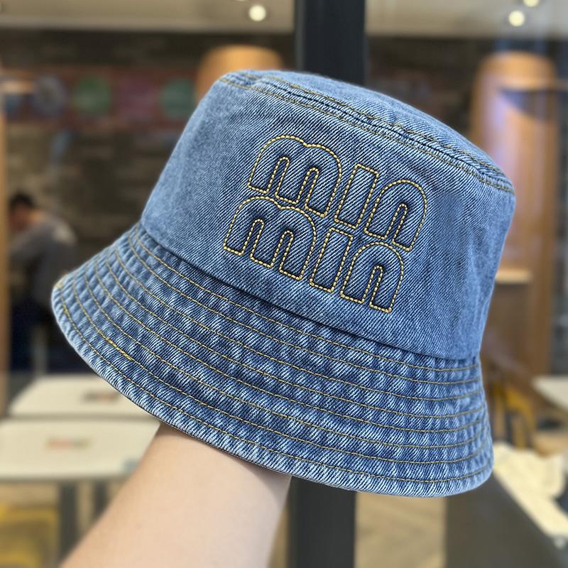 Fisherman Hat for Women Versatile Embroidery Letters Big Head Circumference Showing Face Small Basin Hat Sun Protection Bucket Hat