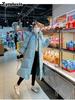 Real shot of the new winter mid-length knee-length down cotton coat for women, Korean-style loose thickened hooded cotton-padded jacket outerwear