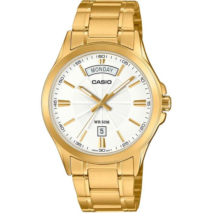 Casio MTP-1381GD-7AV Men s Analog Quartz Watch, Gold/White