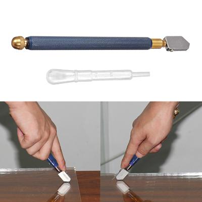 6-teiliges Set TC-17 Öl-Glasschneider, Metallgriff, Diamant-Schneidwerkzeug mit geradem Kopf, 5 – 12 mm, geeignet zum Schneiden von Glasfliesen