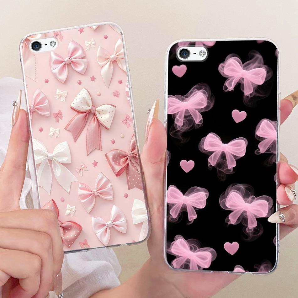 For iPhone 5 5s SE (2016) 4 4s Cute Flower Butterfly Cat Painted Case For iPhone5 iPhone4 Soft Silicone TPU Phone Cases