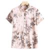 Women's Summer Mulberry Silk Printed Shirt - Chinese Style, Breathable, Short Sleeve for Mid-Aged Mother's Wear