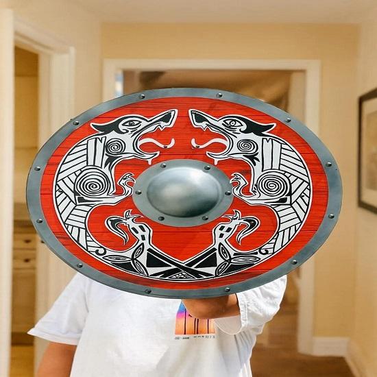 Ragnar Lothbrok Wooden Shield Viking Round Wall Art, Norse Cosplay Prop  Medieval Warrior Decor, Halloween or LARP Gift