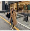 Women's Mid-Length Double-Breasted Wool Camel Coat - Autumn/Winter Korean Style Trend