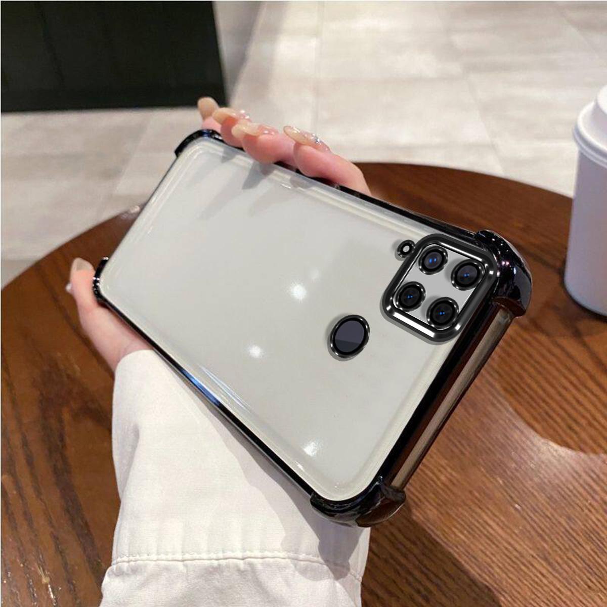 Case for realme C15 Electroplated Color Border Clear Phone Casing Cover realme C15 чёрный
