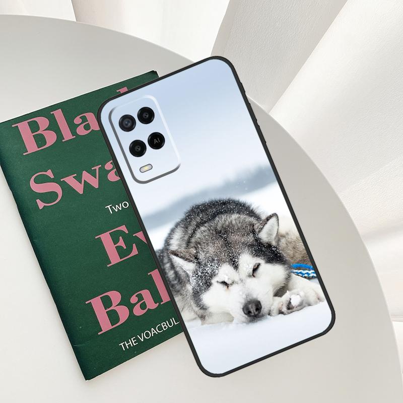 Alaskan Husky Dog Cute Puppy Case For Oppo A96 A76 A16 A15 A17 A52 A72 A54S A57S A58 A78 A98 A57 A77 A54 A74 A94 Cover