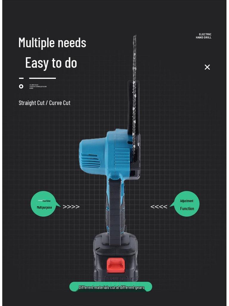 High-Power 6/8-Inch Handheld Electric Pruning Chainsaw for Woodworking and Logging