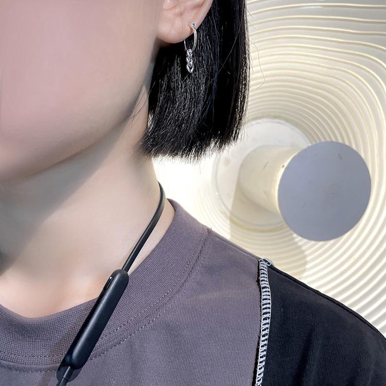 Geometric S925 Sterling Silver Chain Earrings - Personalized Cool Style for Women with Niche Design Temperament