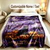 Cat Theme Soft Blanket Personalized Custom Name Text Print Warm Blanket Home Sofa Bedroom Decor