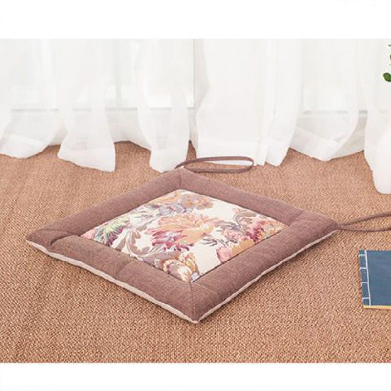 Four Seasons Linen Chair Cushion: New Chinese Style for Tea, Mahjong, Computer, Crescent, or Dining Chairs.