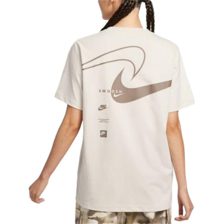 Nike Swoosh Round Neck Fashion Versatile Short Sleeve T-Shirt Women T-Shirts Off-White HQ1699104