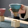 1pc Retro Japanese Triangular Cone Shape Pottery Tea Coffee Cup Pull Ceramic Mug Rough Latte Tea Porcelain Cup for Home Office
