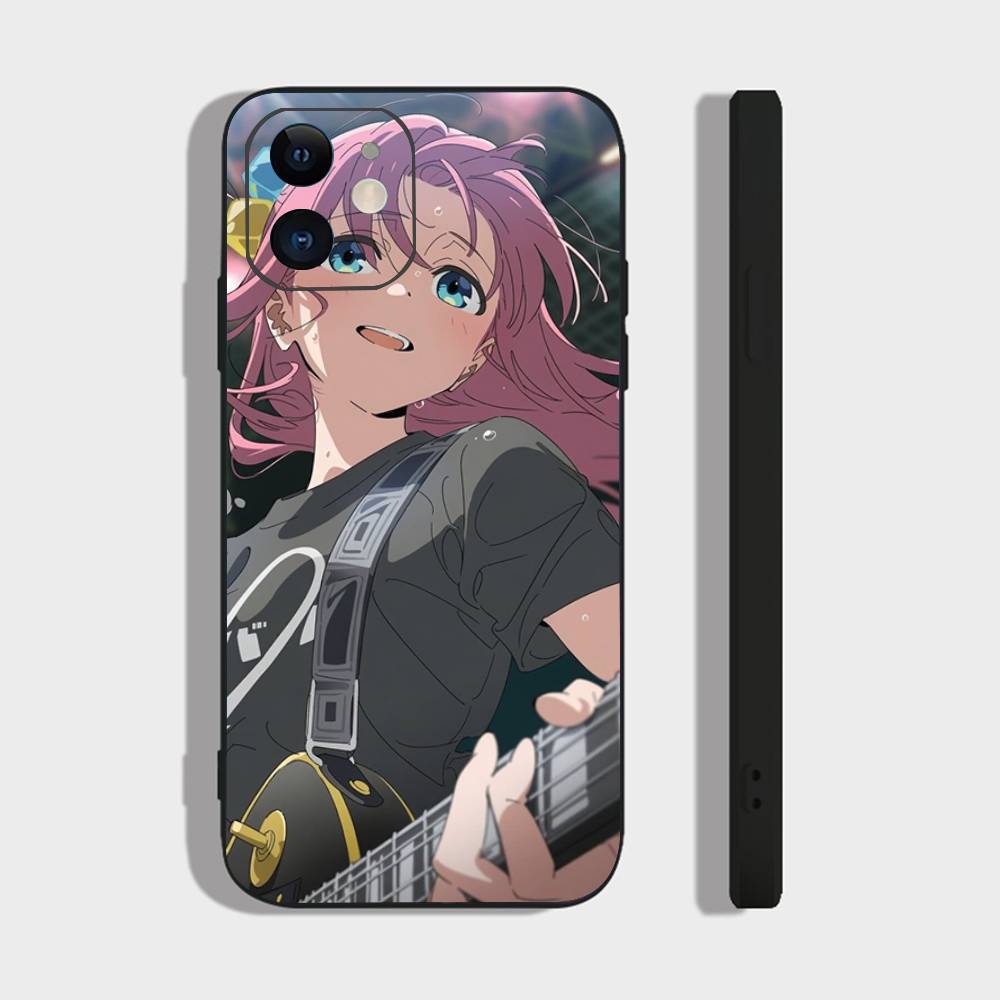 Gotou Hitori Anime B-Bocchi The Rock Phone Case For IPhone 17 Air 16 15 14 13 Pro Max 11 12 Black Silicone Cover