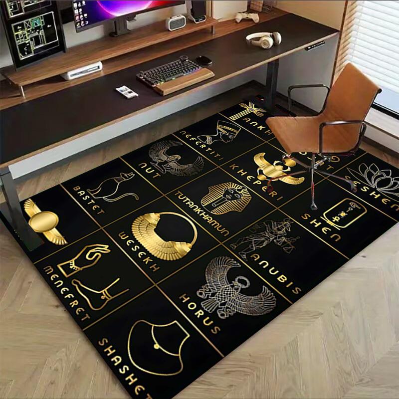 1PC Egyptian symbols Anti-slip carpet, suitable for Office, bedroomand playrooms. It can also be used as a sofa footrest cover-R57