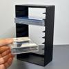 Étagère de rangement pour ruban adhésif en plastique noir à 10 compartiments Support de rangement durable pour la maison et le bureau Présentoirs pour organisateur de rangement de médias CD DVD