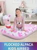 JILONG Portable Elevated Children's Inflatable Bed, Foldable Flocking Air Mattress for Lazy Breaks.