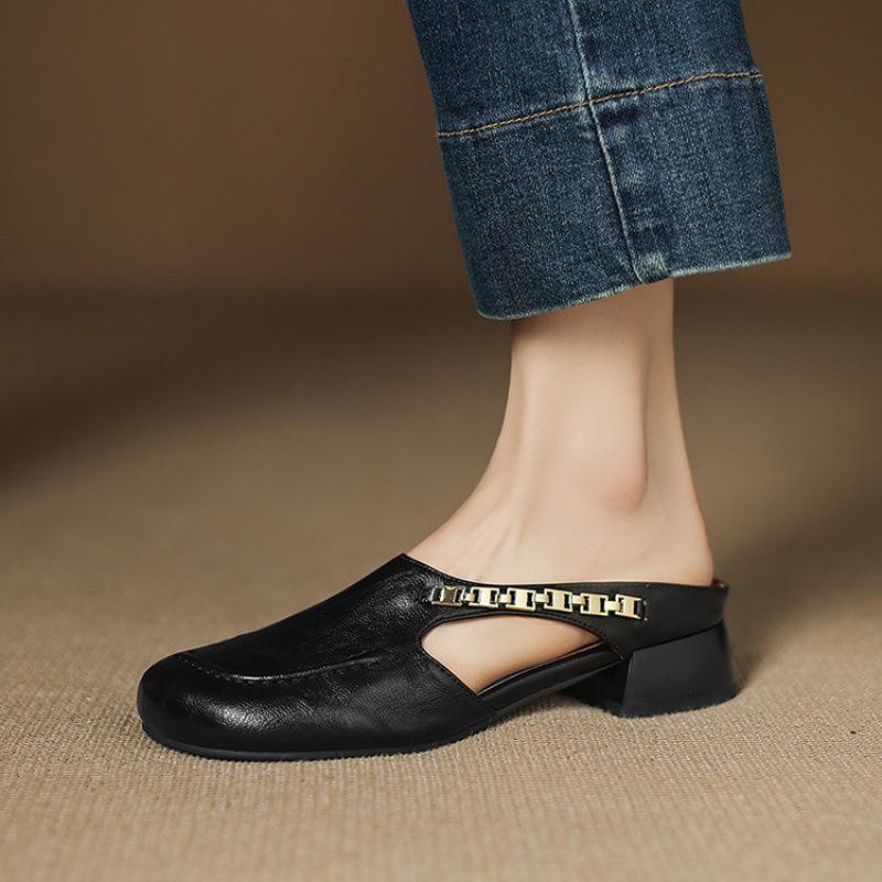 

Summer casual flat-bottomed slippers, foot rubber soft-soled large-size shoes, new bag head cool slippers, women s non-slip women s slippers 43 (customized non-return and exchange) чёрный