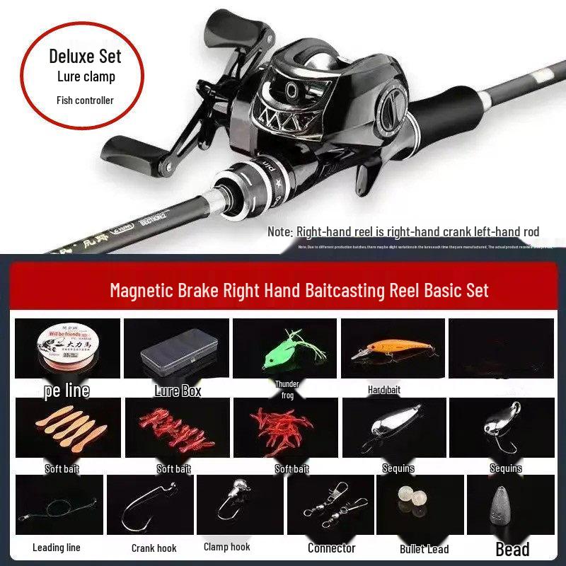Set Canna da Pesca a Spinning: Canna da Pesca per Mare e Casting con Manico Dritto, Mulinelli a Goccia e da Spinning, Canna a Lancio Lungo