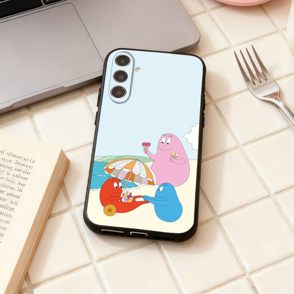 Les B-Barbapapa Family Phone Case For Samsung Galaxy A73,A72,A71,A70,A53,A52,A51,Others Soft Black Shell