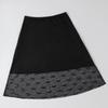 Women's Lace Patchwork Anti-Transparent Midi Skirt - Knee-Length, Anti-Static, Plus Size