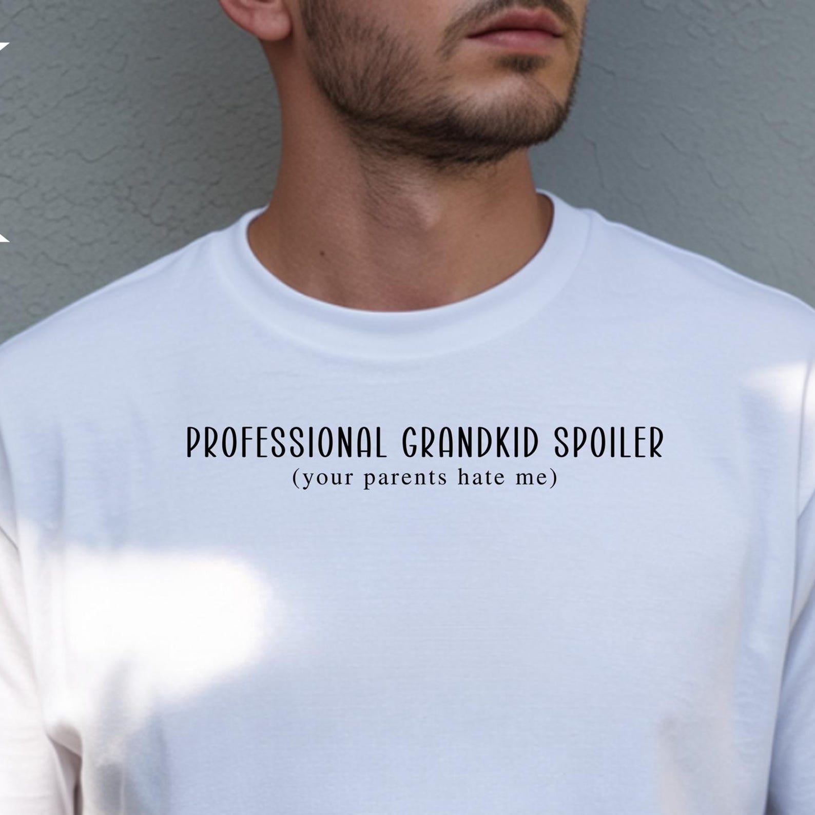 Professional Grandkid Spoiler (your parents hate me) TShirt, Silly Grandparent tee, Gift for Grandma Grandpa S