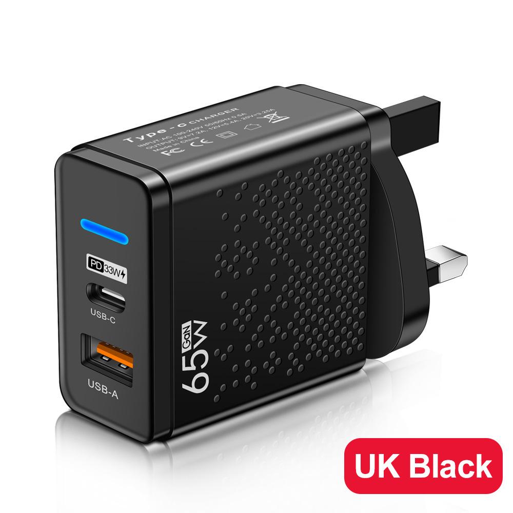Multi-Port LED USB+PD Type-C Fast Charger with US, EU, UK Plugs