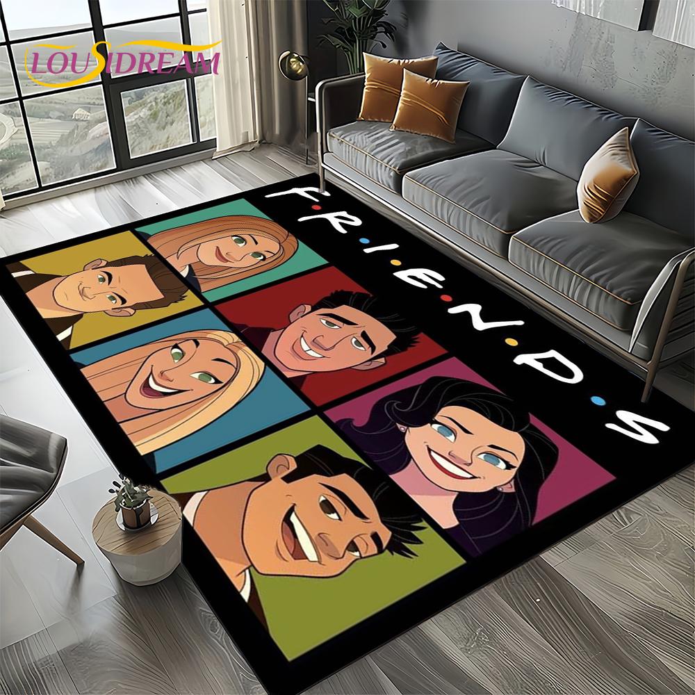 Tappeto Central Perk Friends TV Show per Soggiorno Camera da Letto Casa Decorazione Divano, Tappeto per Area Giochi Bambini Tappetino Antiscivolo Regalo