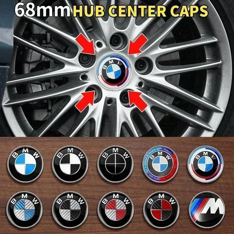 4ks 68mm Samolepky s emblémem na středové krytky kol pro BMW M Performance řady 1 3 5 7 X1 X2 X3 X4 X5 X6 X7 M3 M5 M7