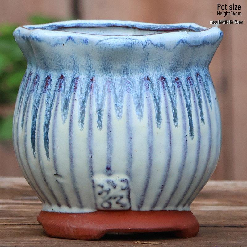 Large Handmade Coarse Ceramic Pot for Succulents and Greenery