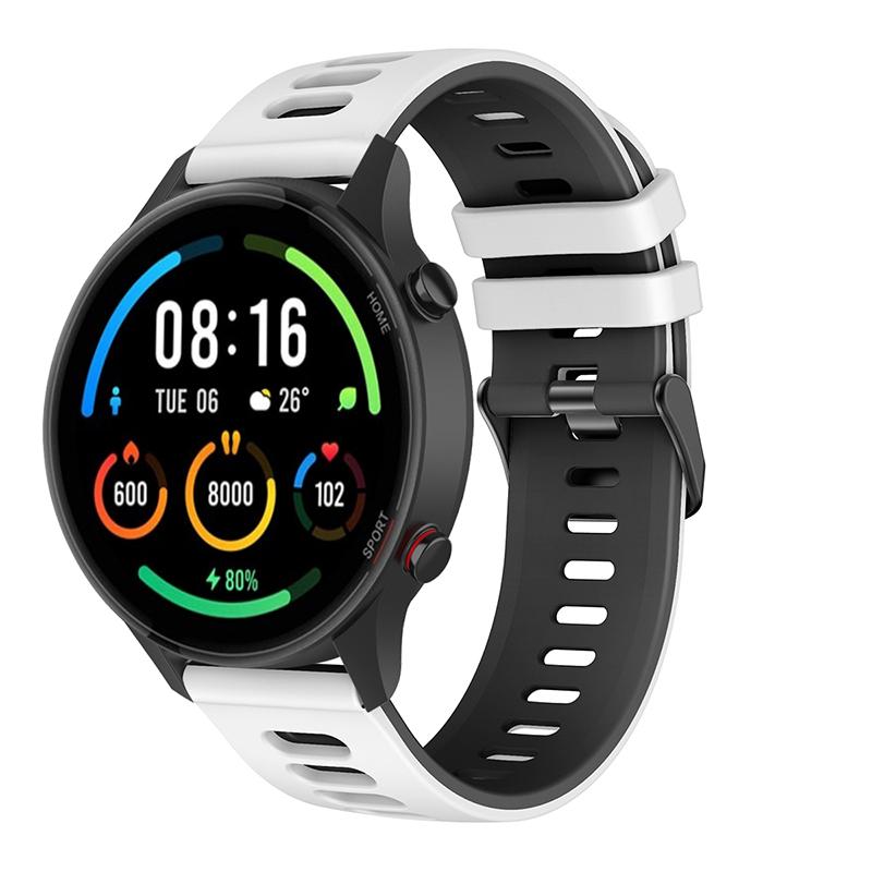 

Replacement Smart Watch Strap Silicone Wrist Band 22mm for Xiaomi Mi Watch Color Sports White/Black
