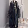 Hanfu Wei Jin Style Unisex Wide Sleeve Costume Set With Embroidery Red Blue Options