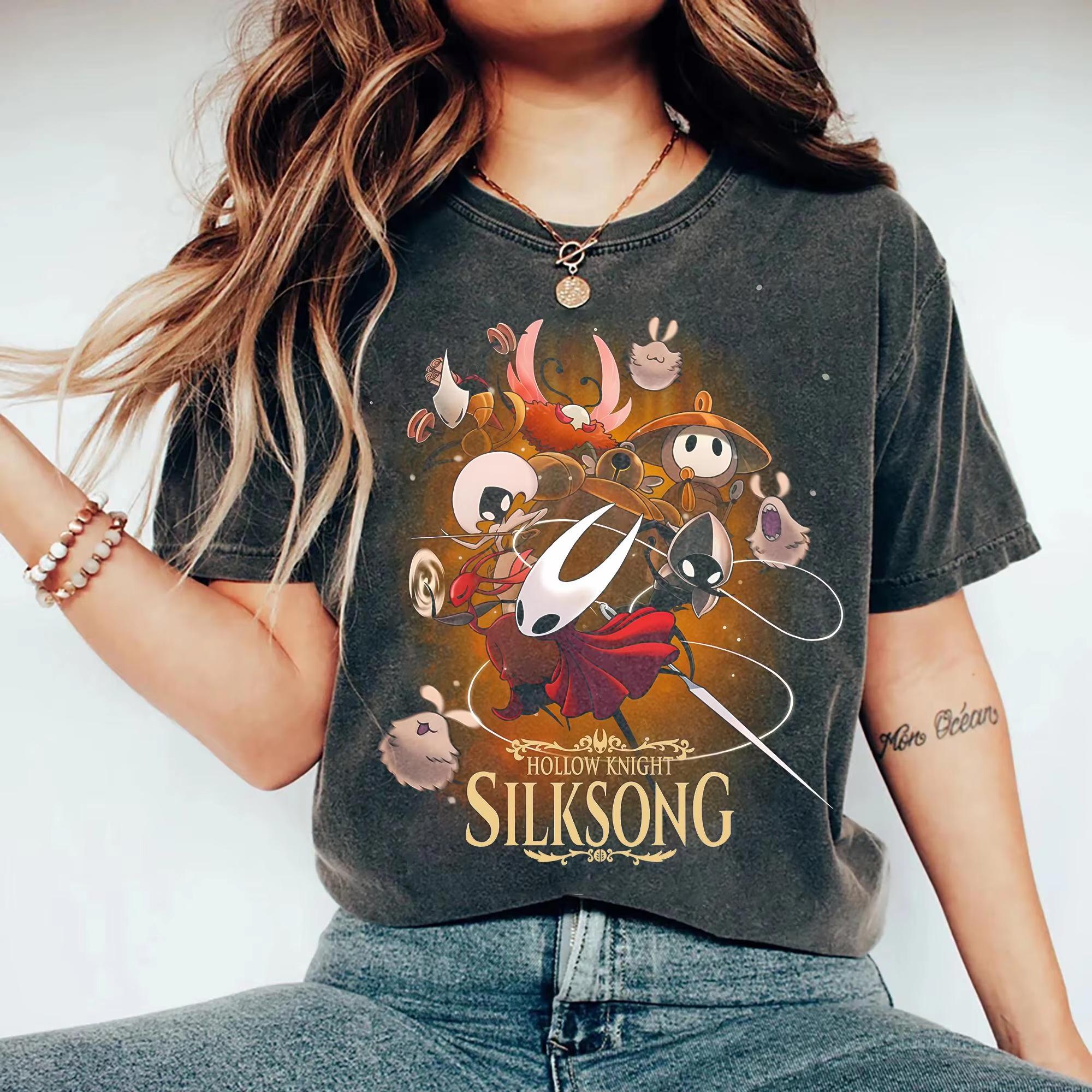Hollow Knight Silksong Shirt Hollow Knight Shirt Silksong Hornet Indie Game Graphic Tee Gothic Aesthetic Gaming Tee S