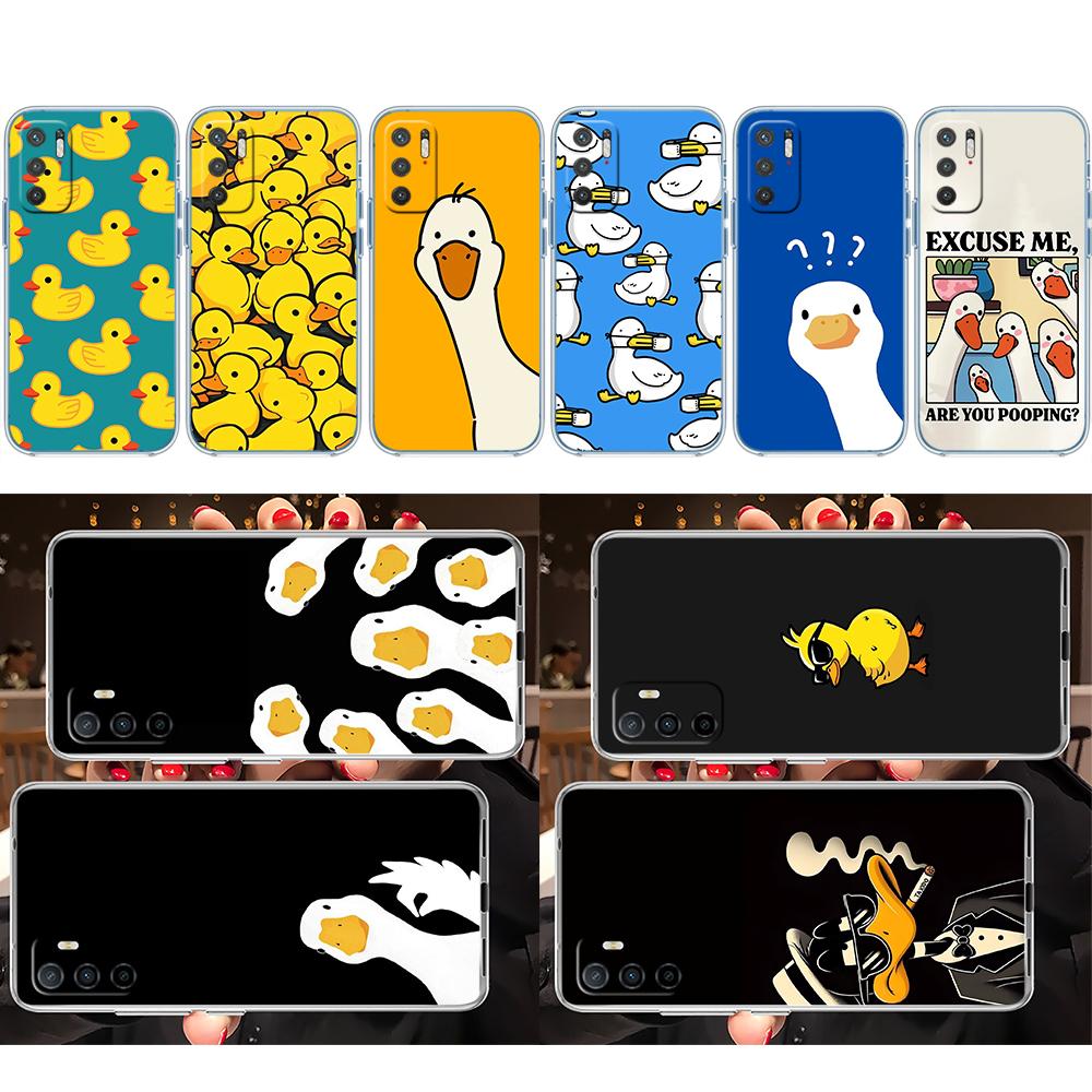 LO40 DUCK Cartoon Soft Shell Transparent Phone Case for Motorola Moto G7 G8 G9 G84 G85 G73 G24 G15 Z2 Play Power Plus