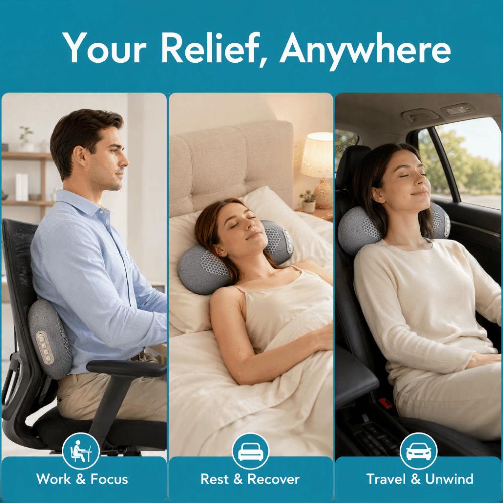 Quick-drying Neck Massager Pillow Hot Compress Lumbar Support Pillow Cervical Pillow Helps Sleep