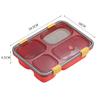 Oanawy Lunch Tray, Student Lunch Box, Employee Cafeteria, with Lid, Airtight, Microwaveable (Red, 4 Grids)